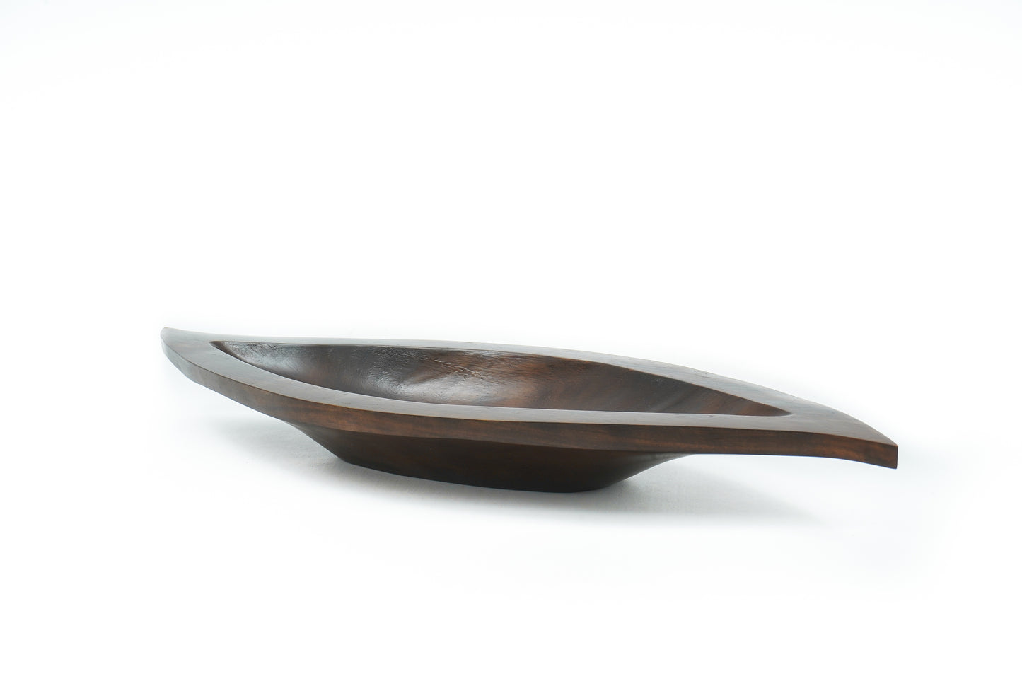 Mango Wood Decorative Bowl – Handmade in Thailand, Lacquered Finish, brown, 24 inches