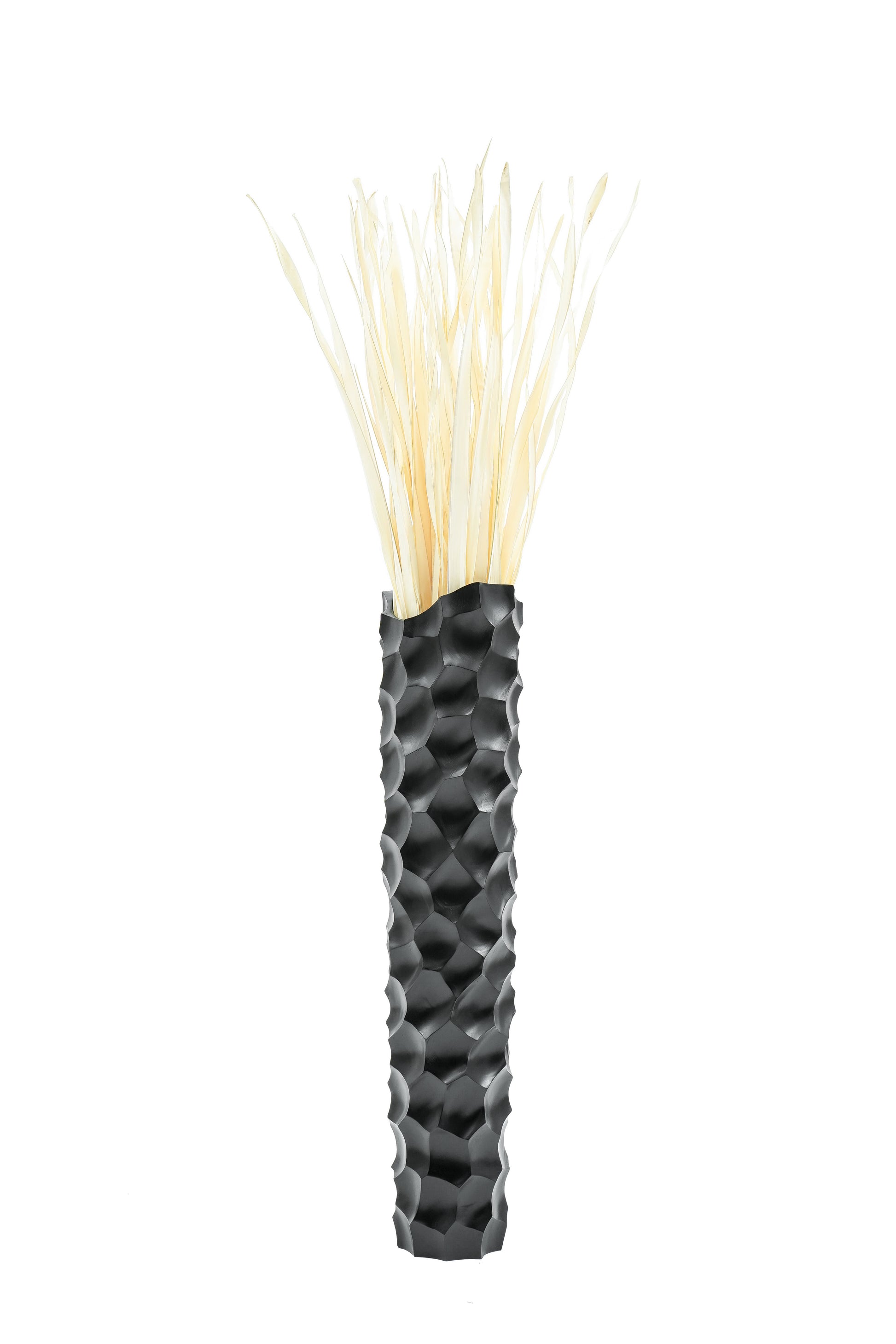 Large Mango Wood Floor Vase – Handcrafted Decorative Highlight from Thailand, black, 34 inches