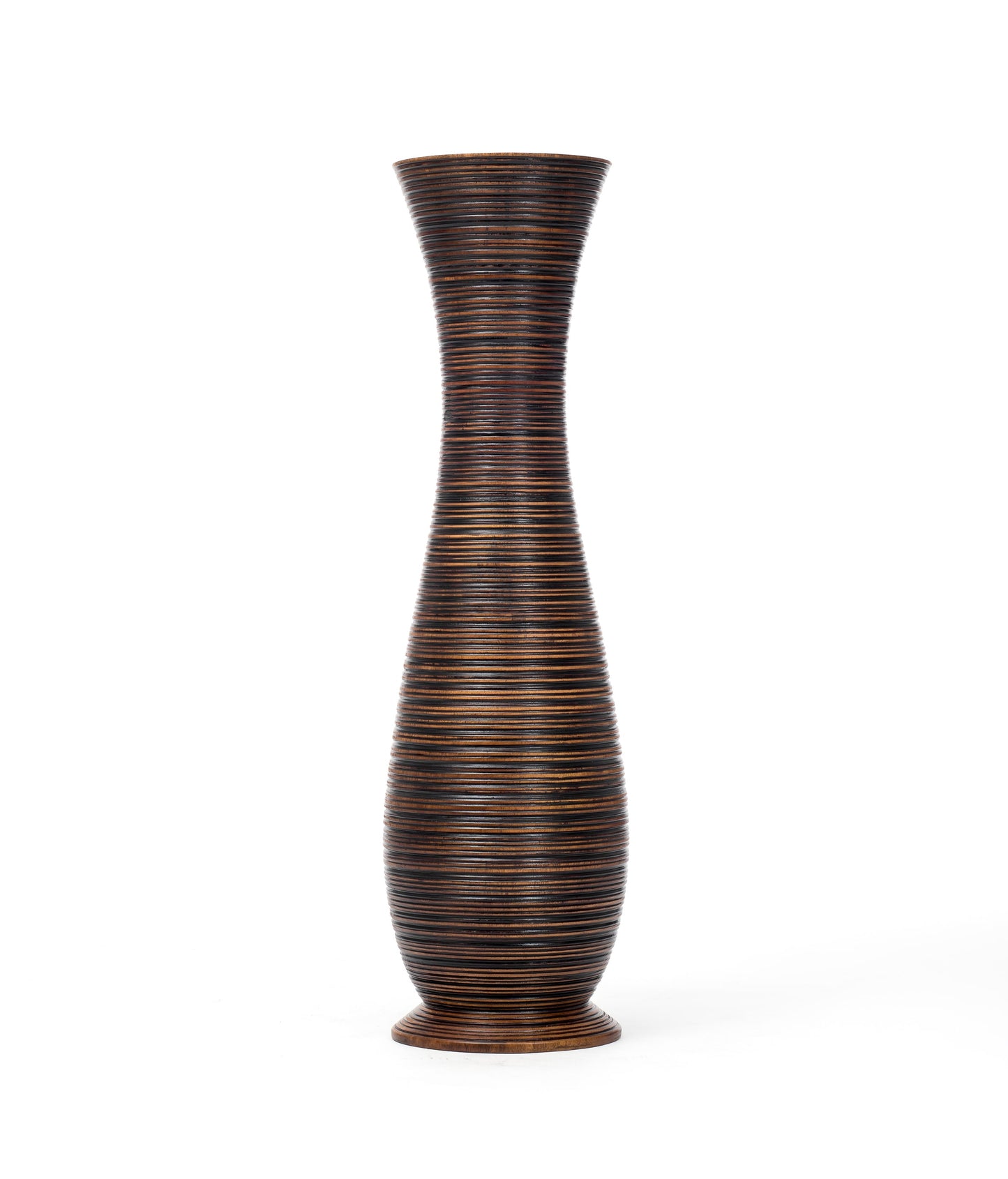 Large Mango Wood Floor Vase – Handcrafted Decorative Highlight from Thailand