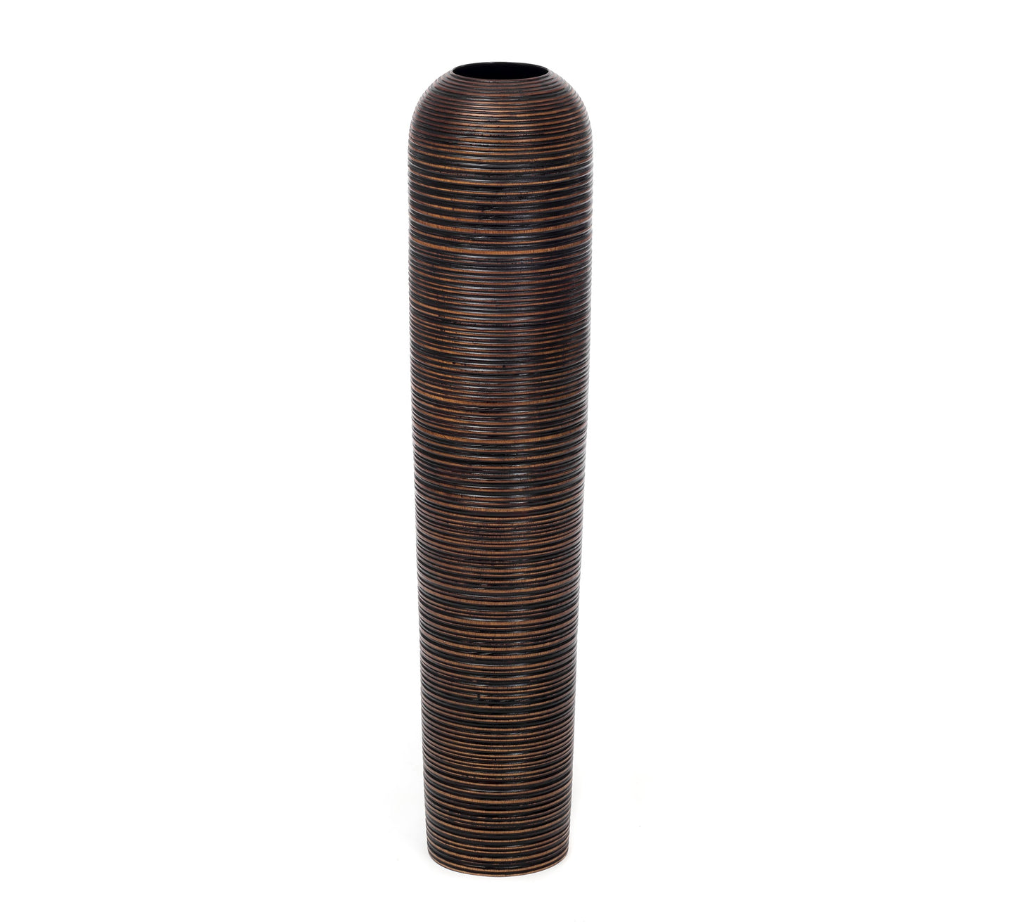 Large Mango Wood Floor Vase – Handcrafted Decorative Highlight from Thailand, brown, 34 inches