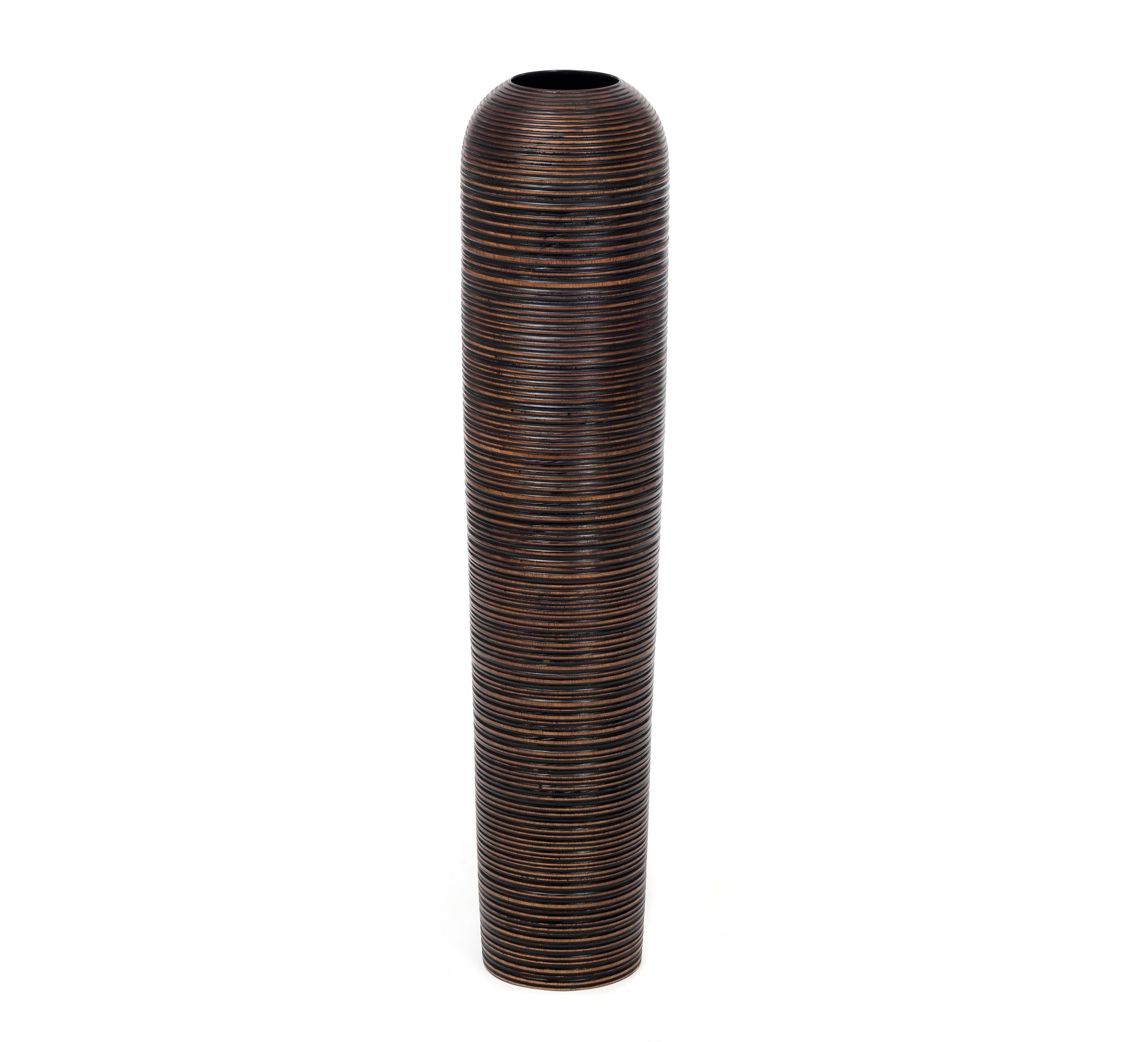 Large Mango Wood Floor Vase – Handcrafted Decorative Highlight from Thailand, brown, 34 inches