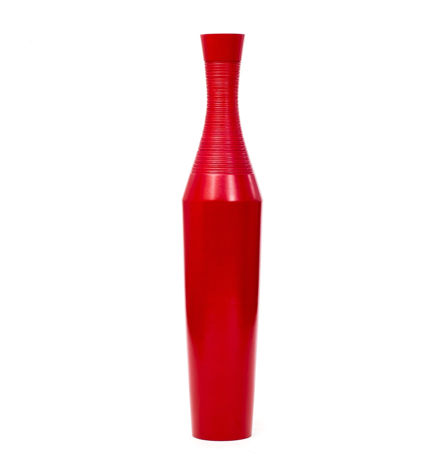 Large Mango Wood Floor Vase – Handcrafted Decorative Highlight from Thailand, red, 41 inches