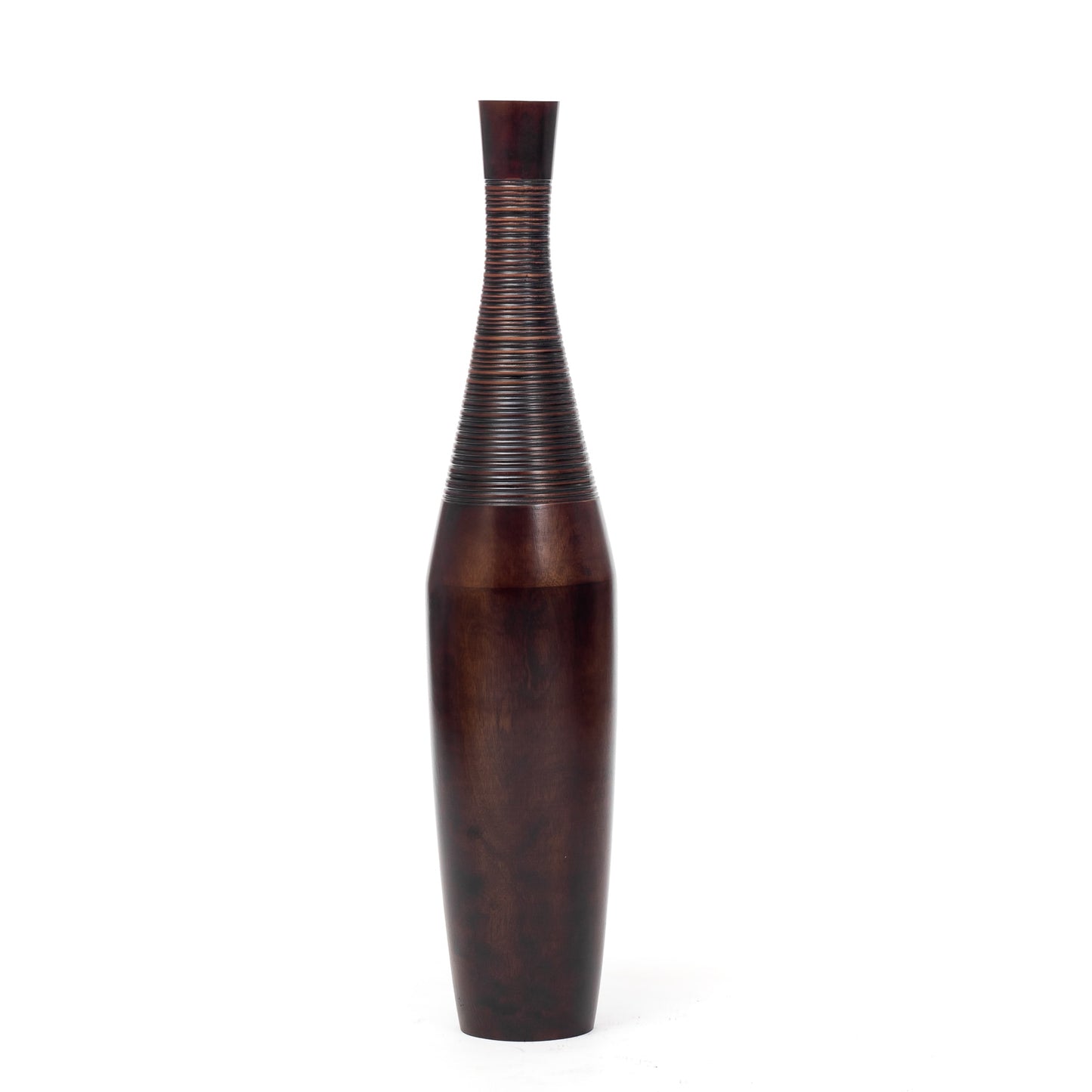 Large Mango Wood Floor Vase – Handcrafted Decorative Highlight from Thailand