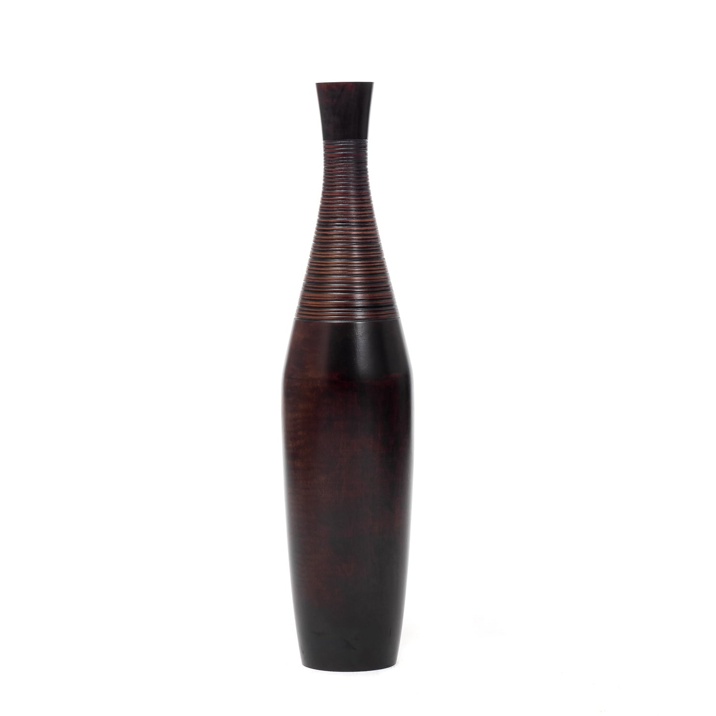 Large Mango Wood Floor Vase – Handcrafted Decorative Highlight from Thailand