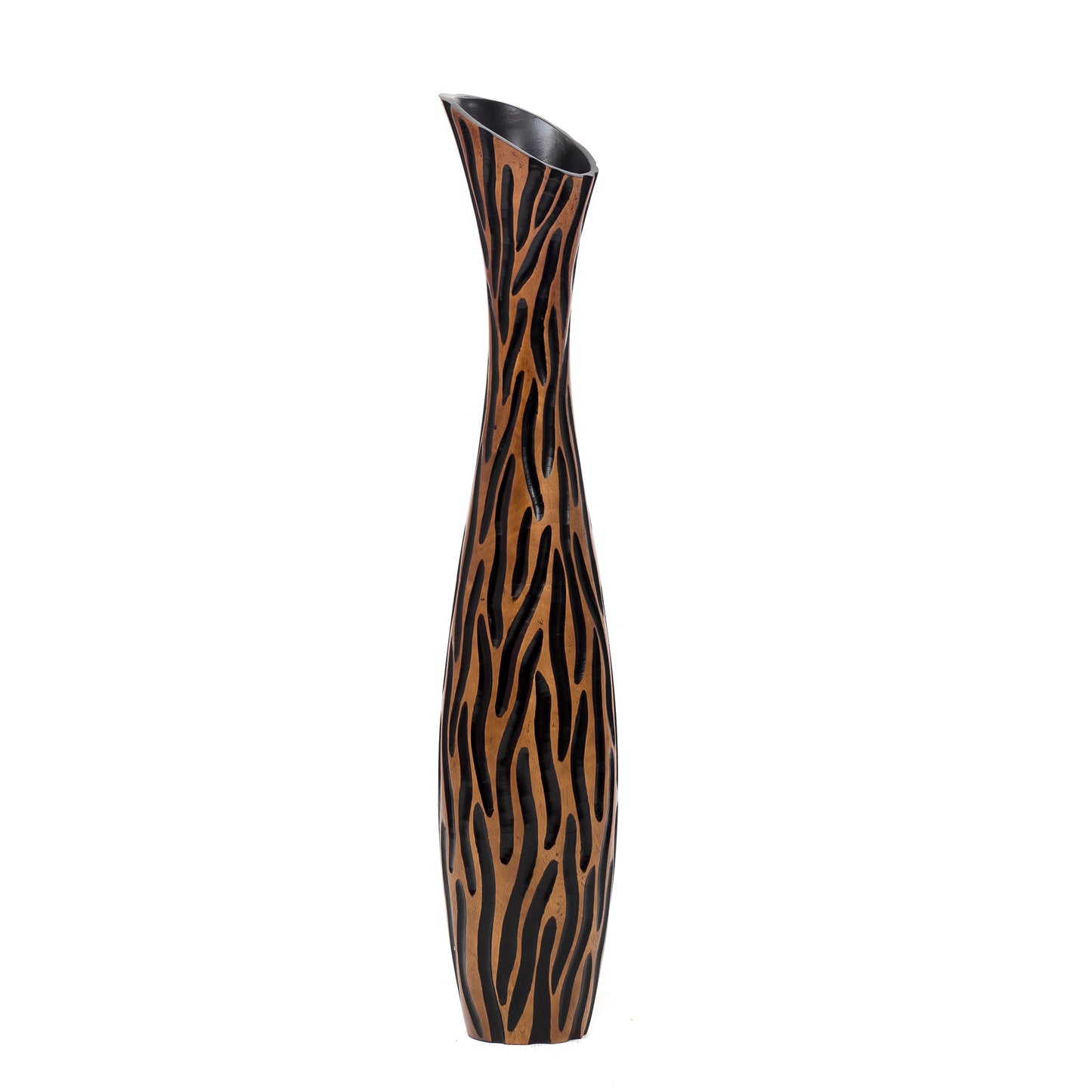 Large Mango Wood Floor Vase – Handcrafted Decorative Highlight from Thailand