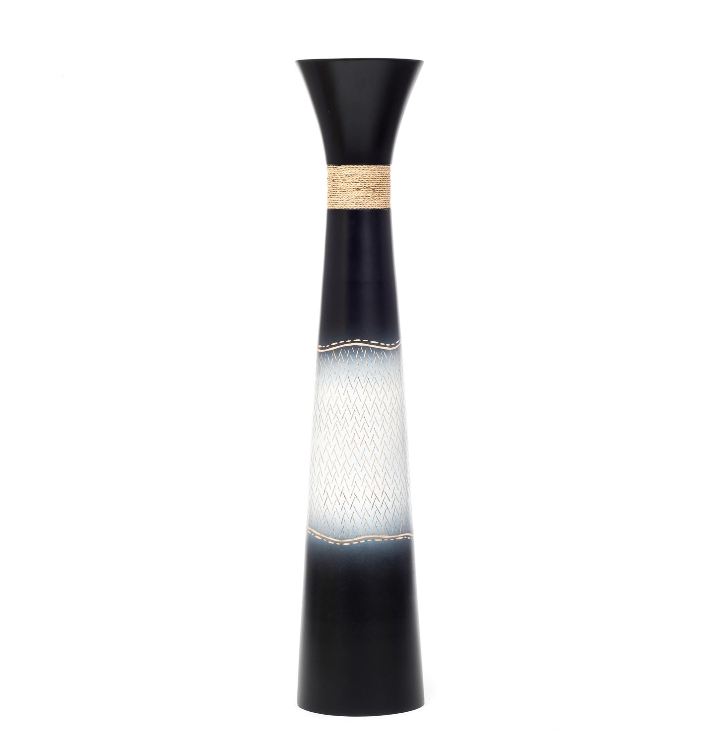 Large Mango Wood Floor Vase – Handcrafted Decorative Highlight from Thailand