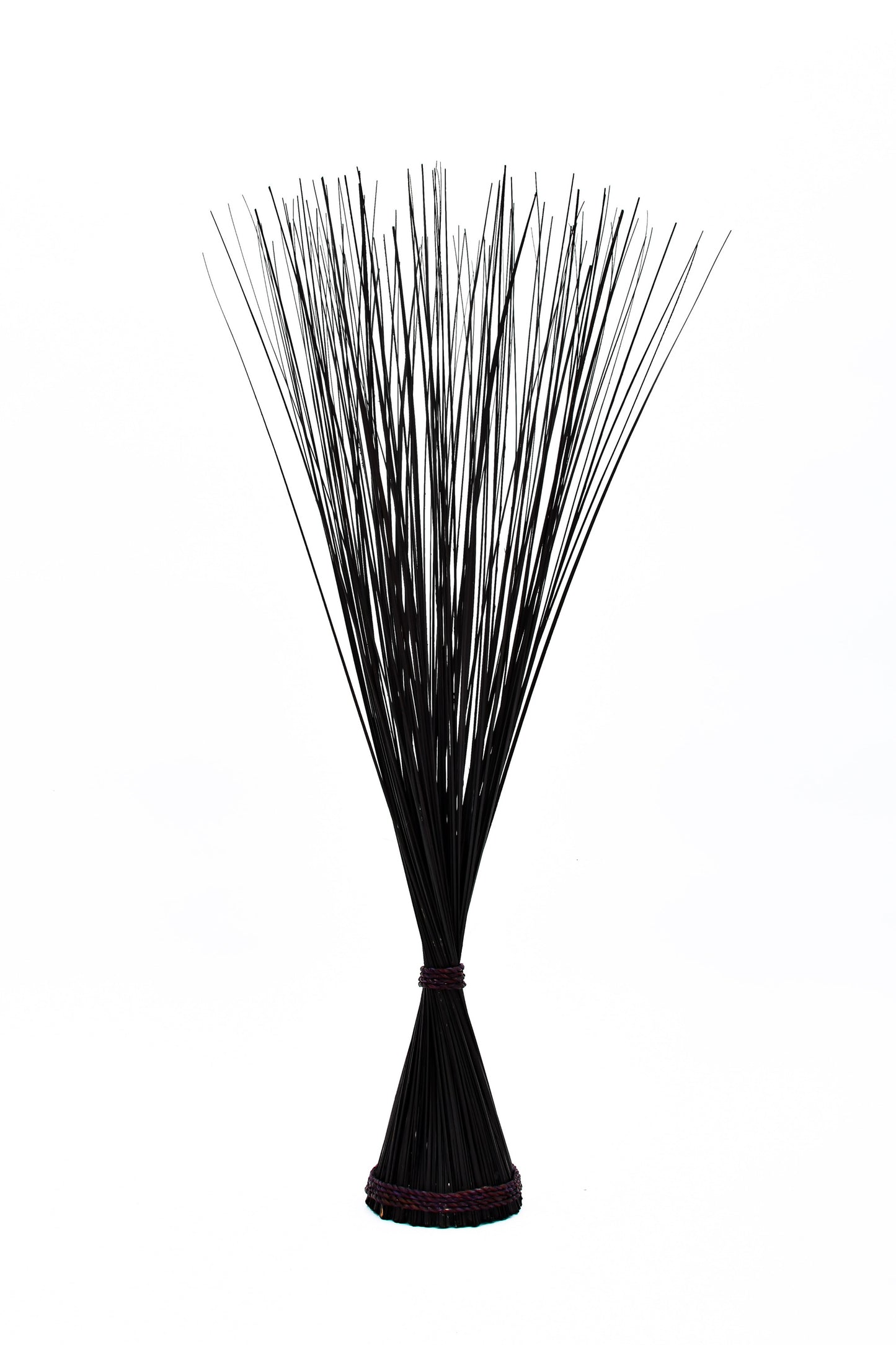 Freestanding Dried Grass Bundle – Natural Floor Decoration with Raffia Band, black brown, Dried Grass - 120 cm