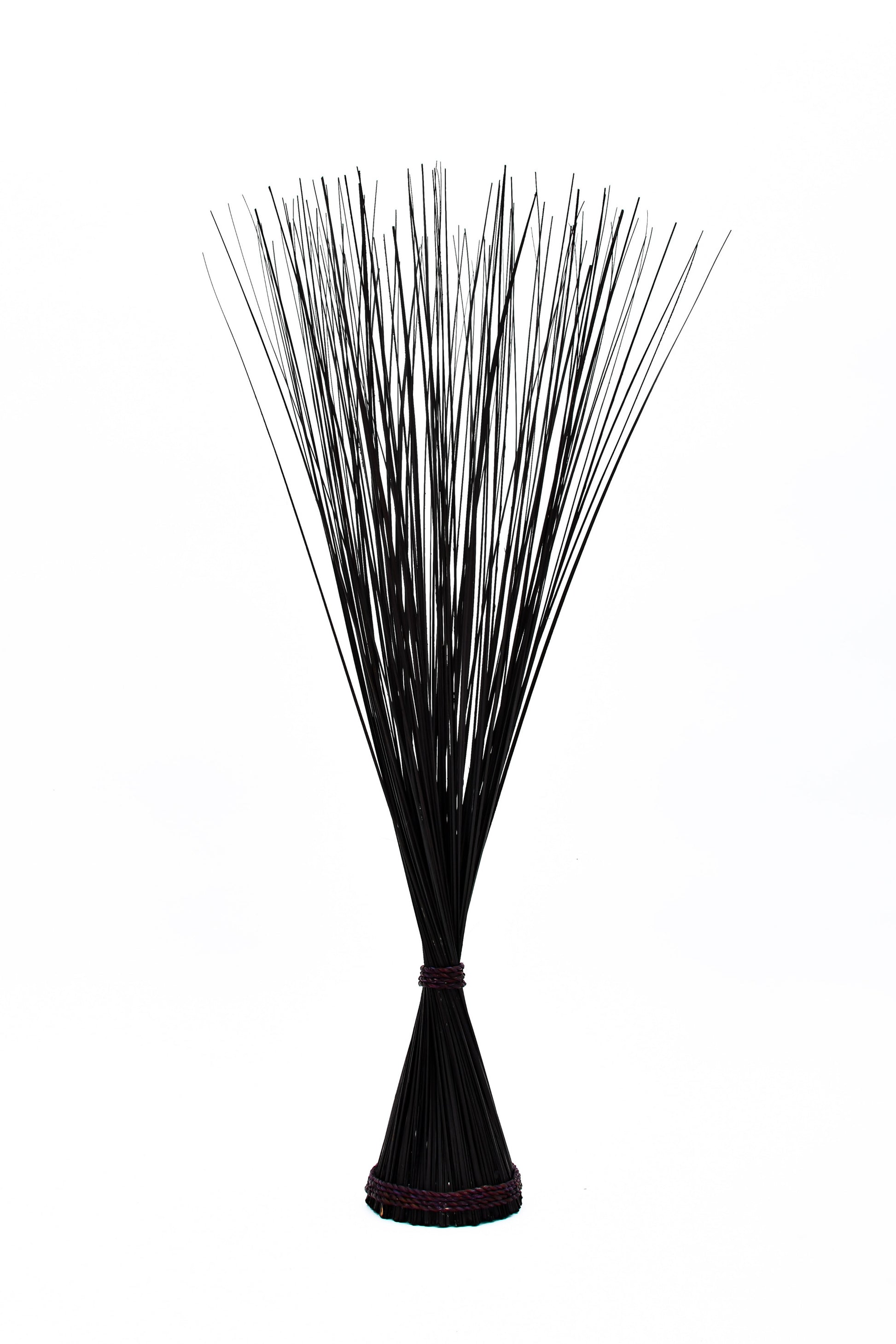 Freestanding Dried Grass Bundle – Natural Floor Decoration with Raffia Band, black brown, Dried Grass - 120 cm
