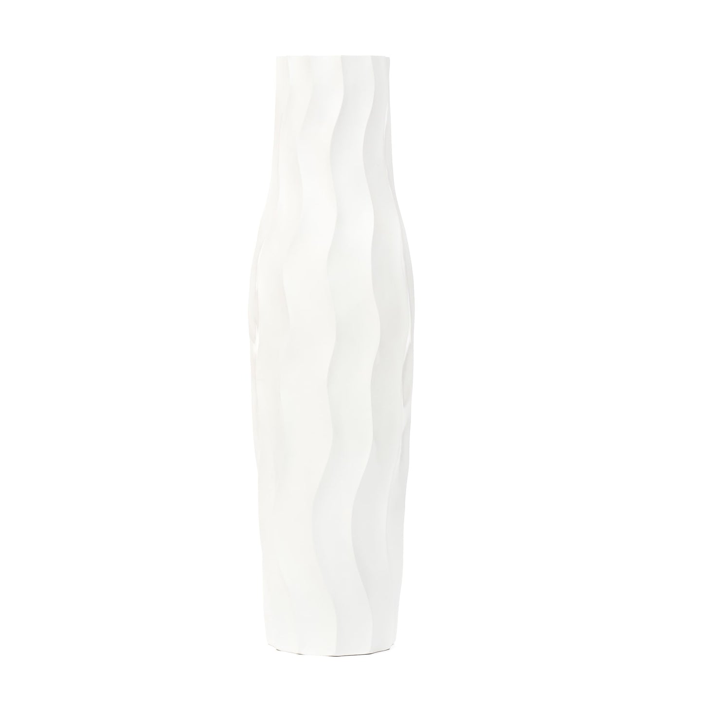 Large Mango Wood Floor Vase – Handcrafted Decorative Highlight from Thailand, white, 34 inches