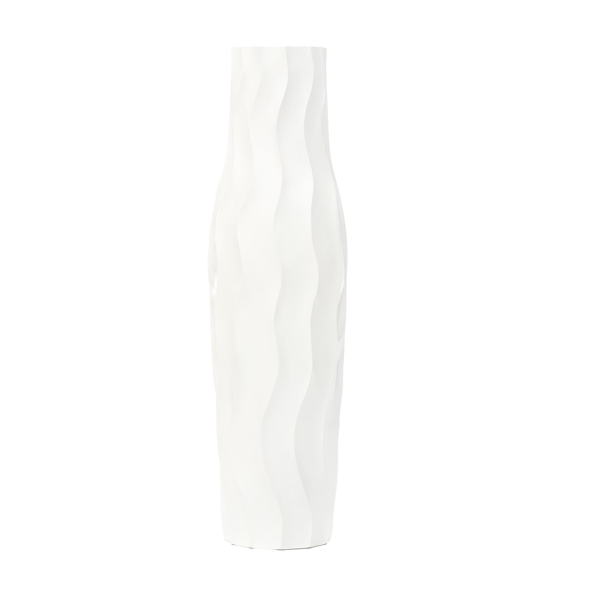 Large Mango Wood Floor Vase – Handcrafted Decorative Highlight from Thailand, white, 34 inches