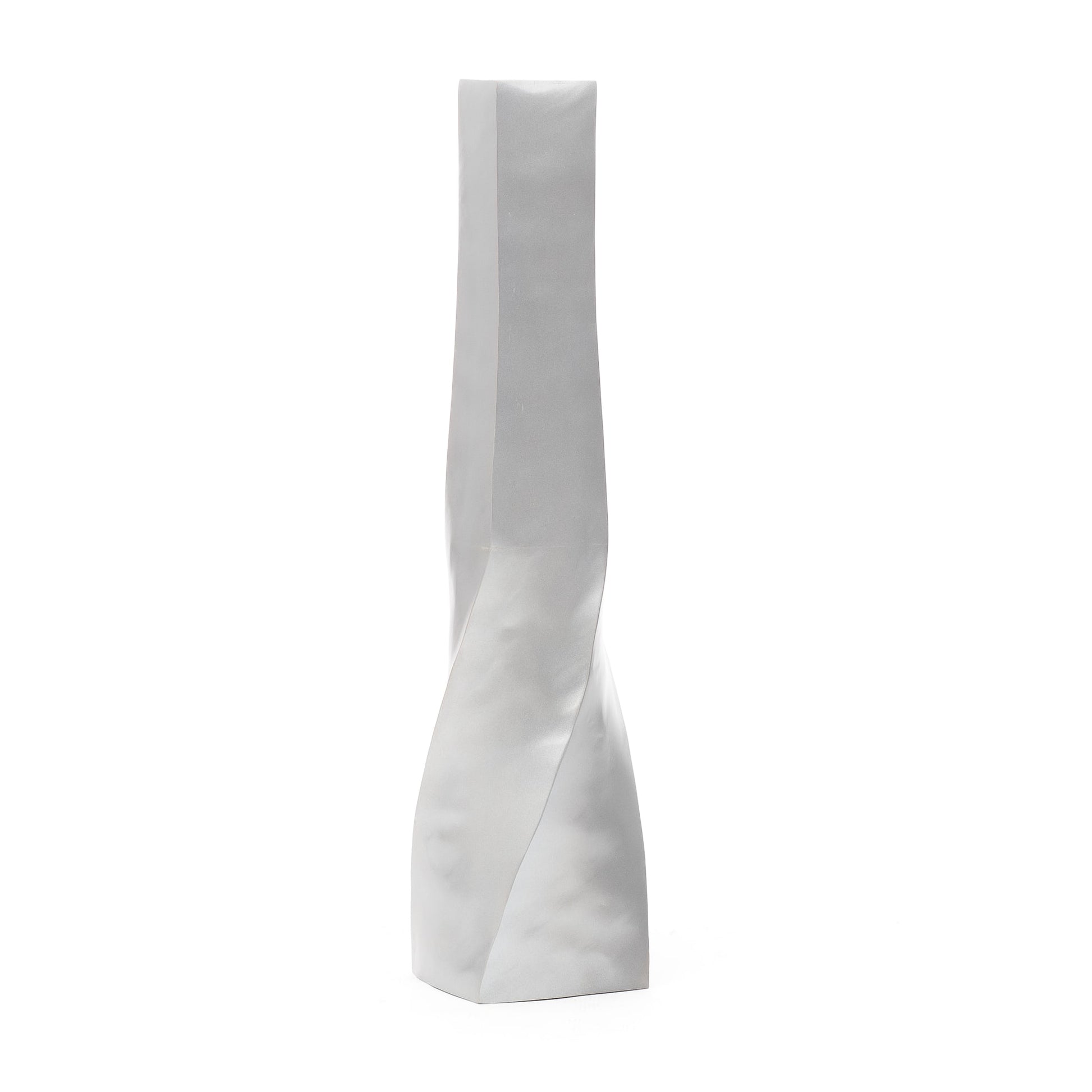 Large Mango Wood Floor Vase – Handcrafted Decorative Highlight from Thailand, silver, 34 inches