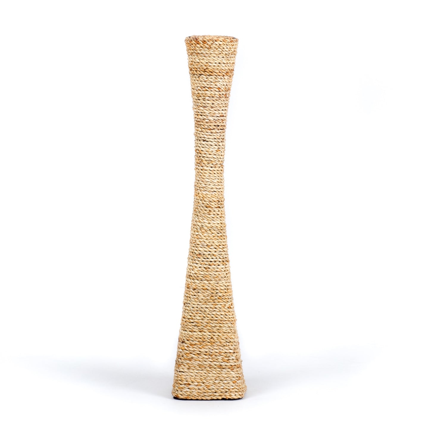 Large & Tall Floor Vase Made of Water Hyacinth and Bamboo – Handwoven Decorative Stand Vase for Dried Flowers & Branches, ecru, 28 inches - Model 1