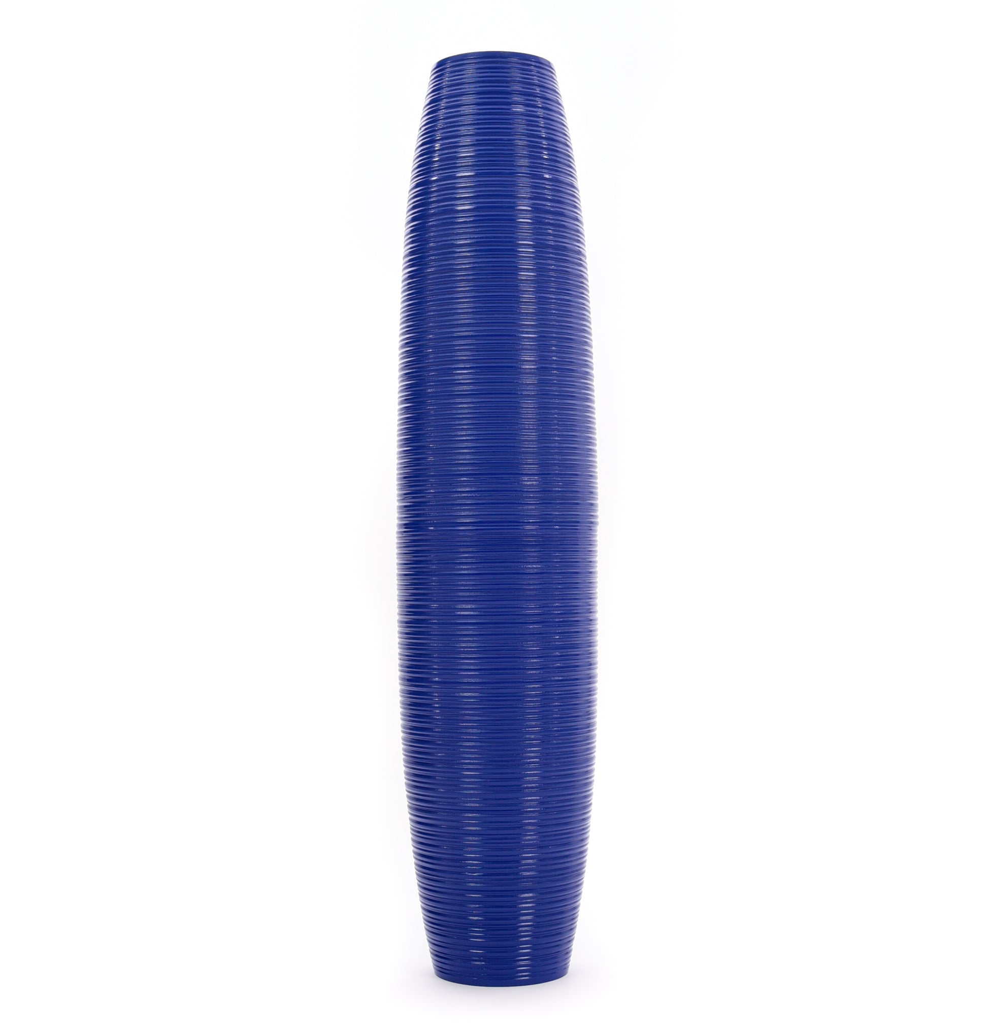 Large Mango Wood Floor Vase – Handcrafted Decorative Highlight from Thailand, blue, 34 inches