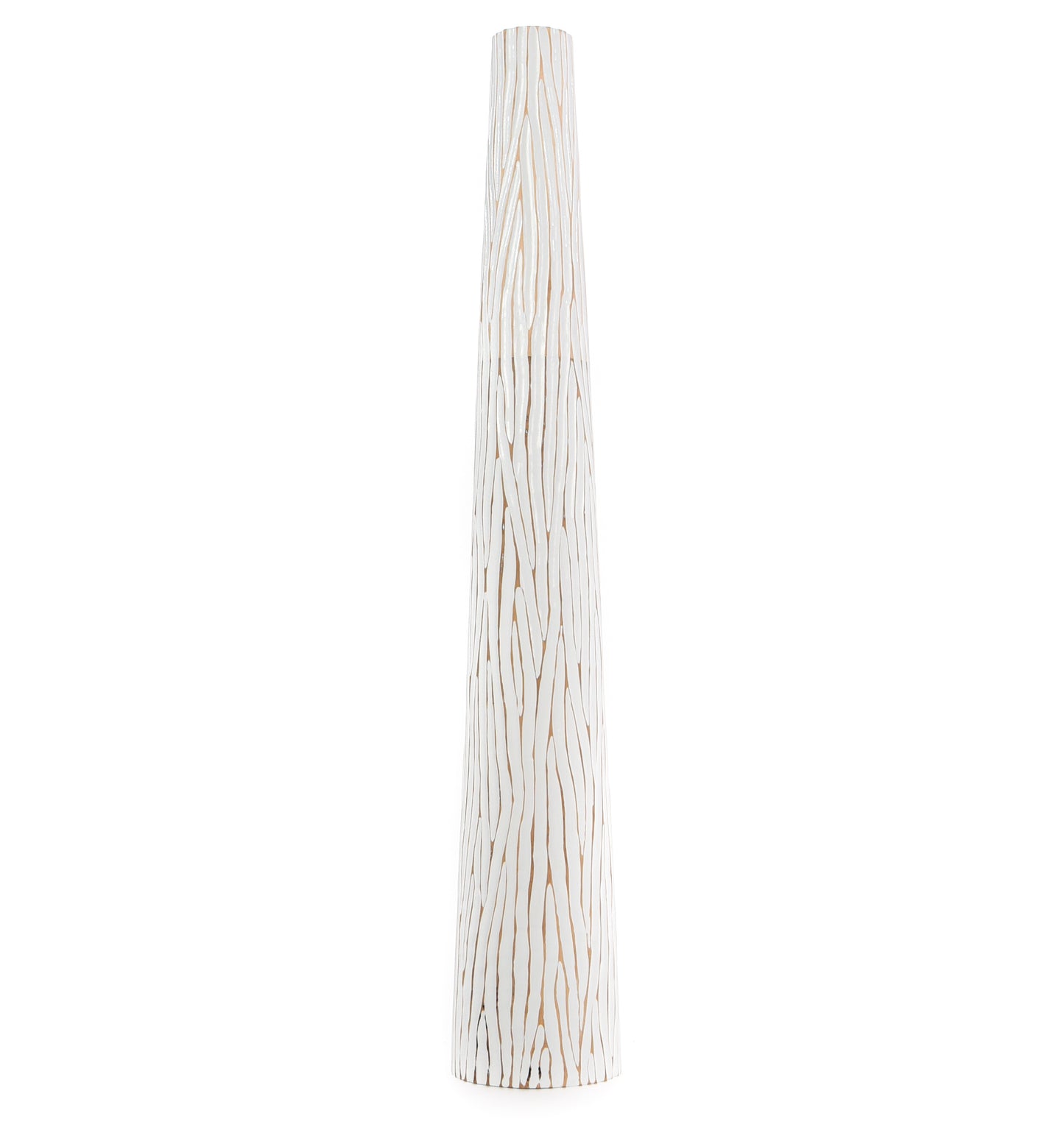 Large Mango Wood Floor Vase – Handcrafted Decorative Highlight from Thailand, white, 41 inches