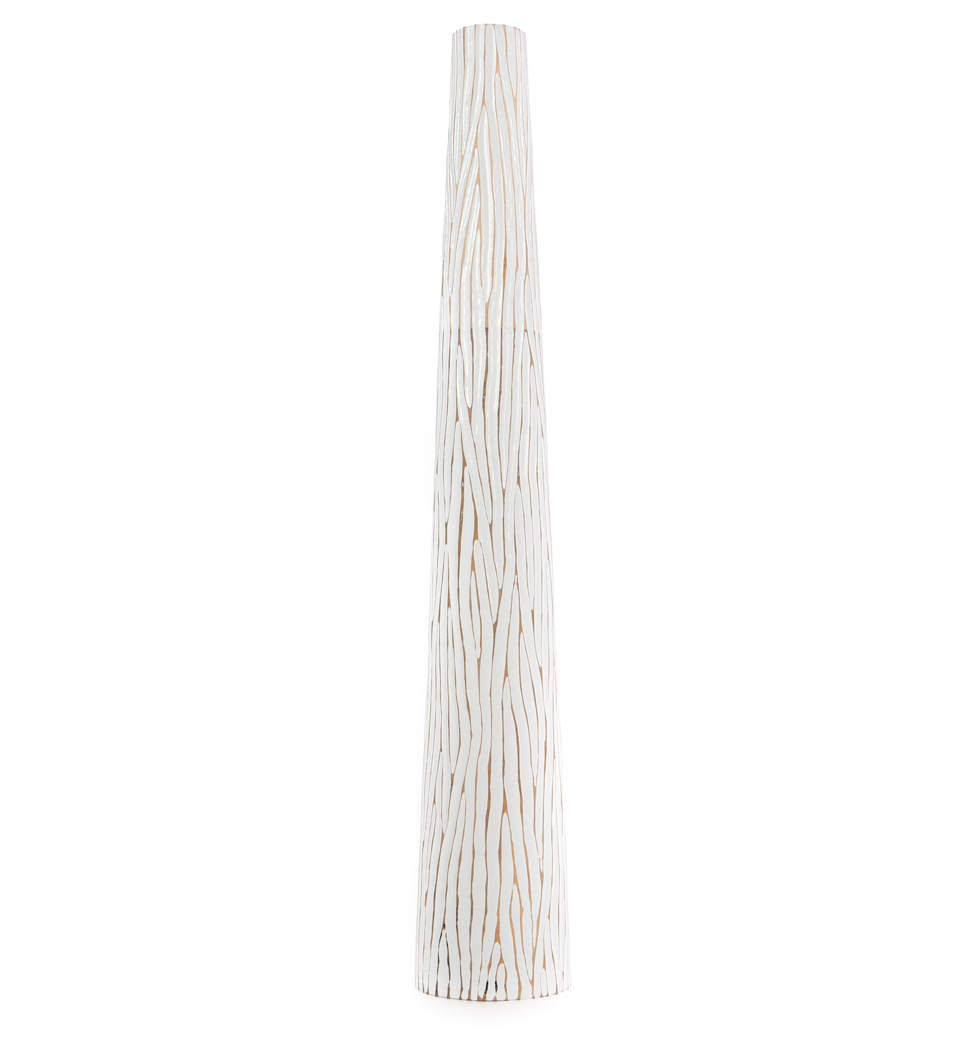 Large Mango Wood Floor Vase – Handcrafted Decorative Highlight from Thailand, white, 41 inches
