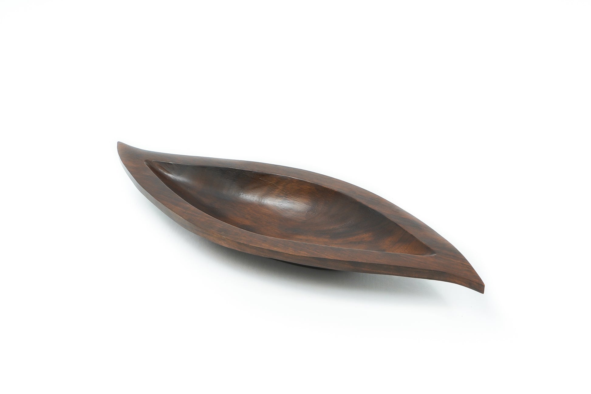 Mango Wood Decorative Bowl – Handmade in Thailand, Lacquered Finish, brown, 24 inches