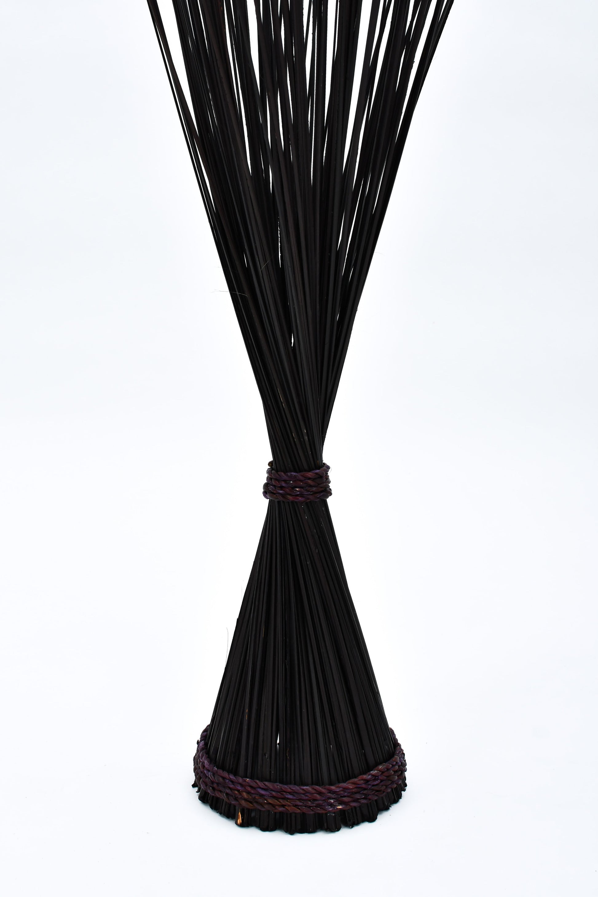 Freestanding Dried Grass Bundle – Natural Floor Decoration with Raffia Band, black brown, Dried Grass - 120 cm