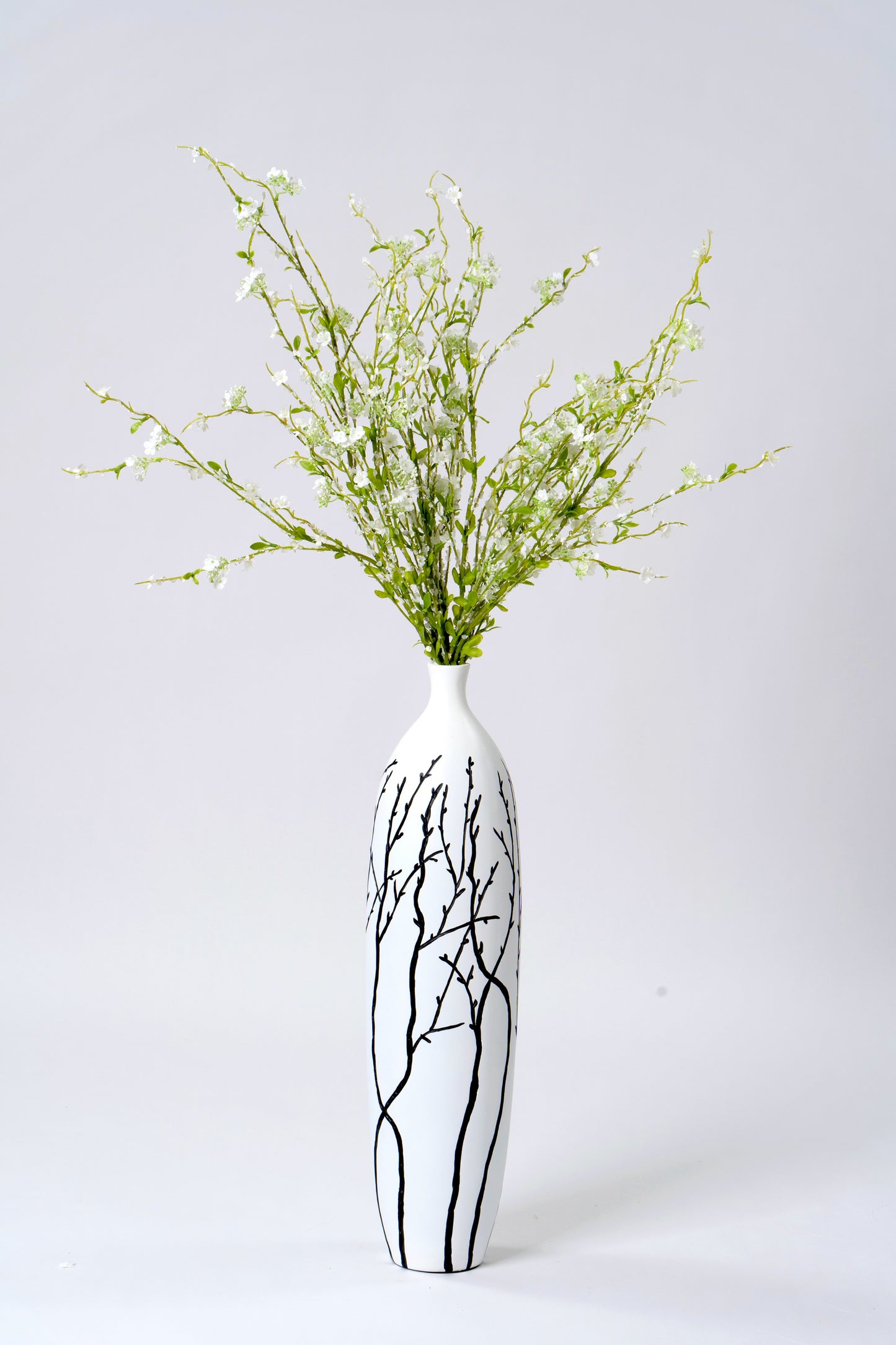 Large Resin Floor Vase – Stylish Waterproof Vase for Fresh & Dried Flowers, white, 26 inches