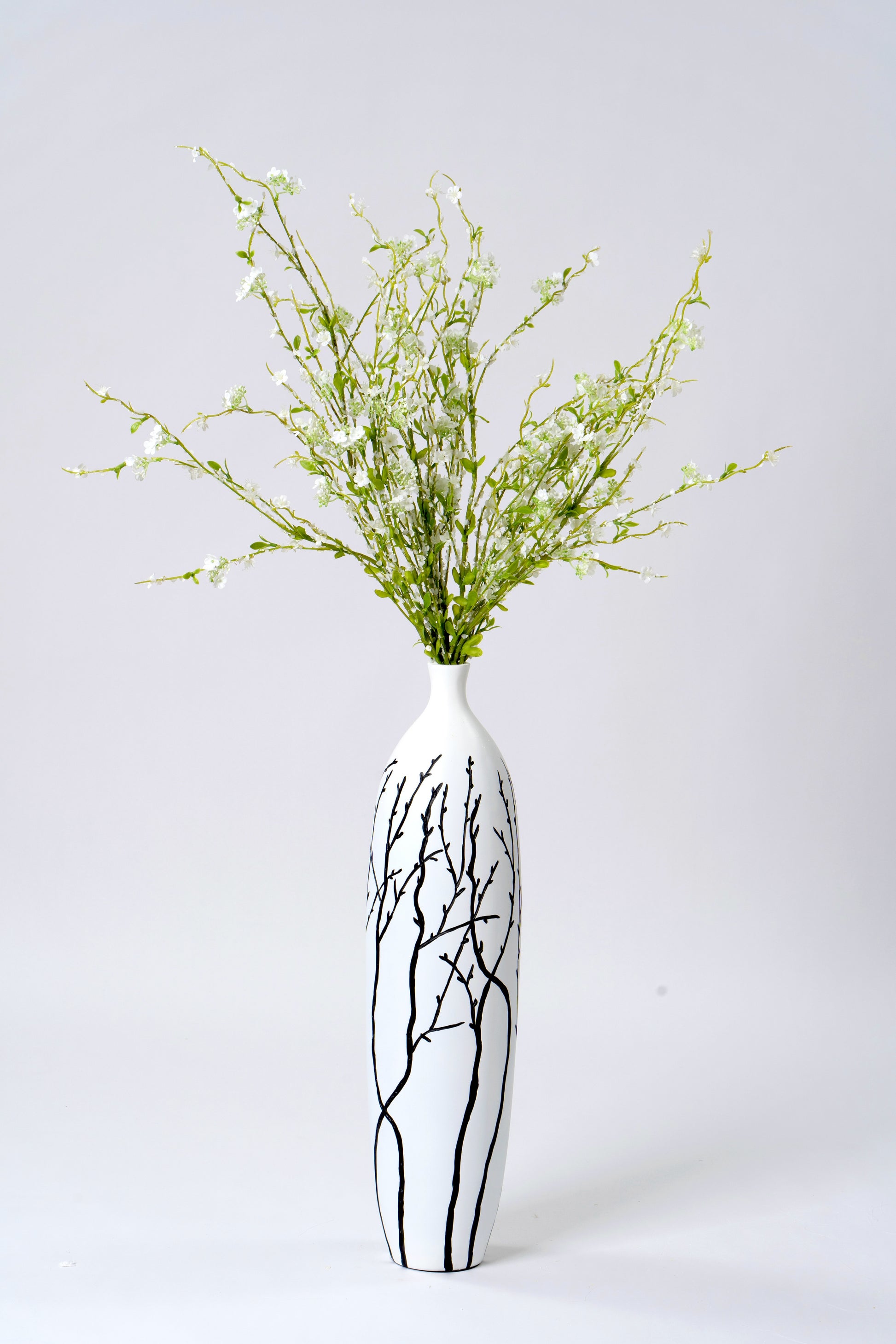 Large Resin Floor Vase – Stylish Waterproof Vase for Fresh & Dried Flowers, white, 26 inches