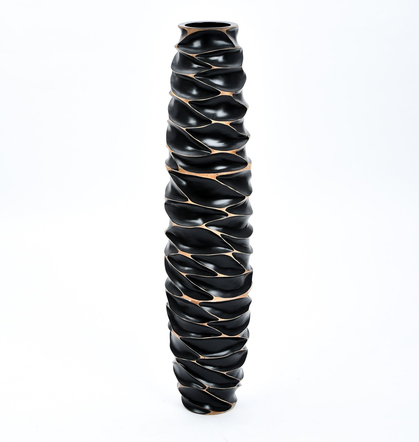 Large Mango Wood Floor Vase – Handcrafted Decorative Highlight from Thailand