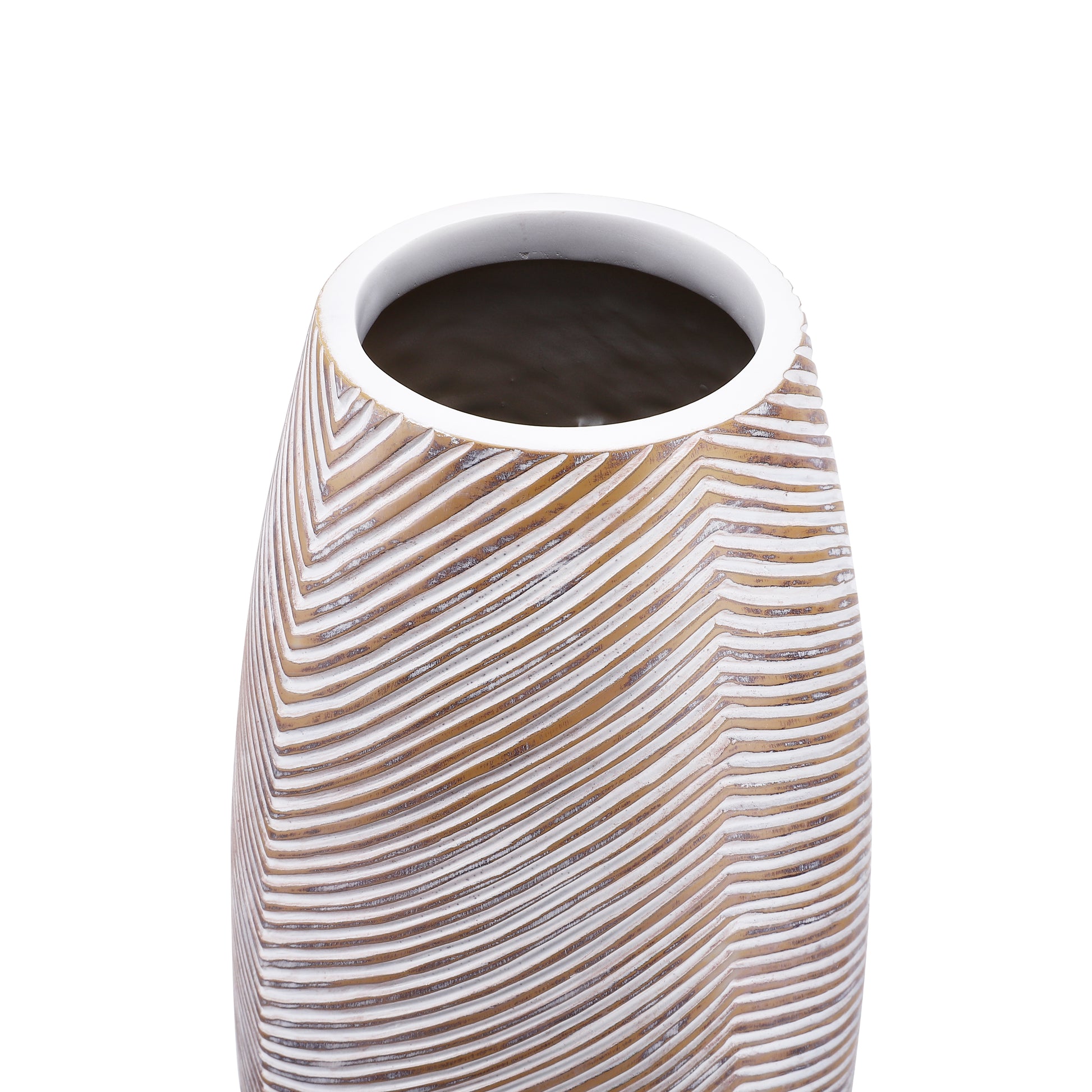 Large Resin Floor Vase – Stylish Waterproof Vase for Fresh & Dried Flowers, white wash, 32 inches