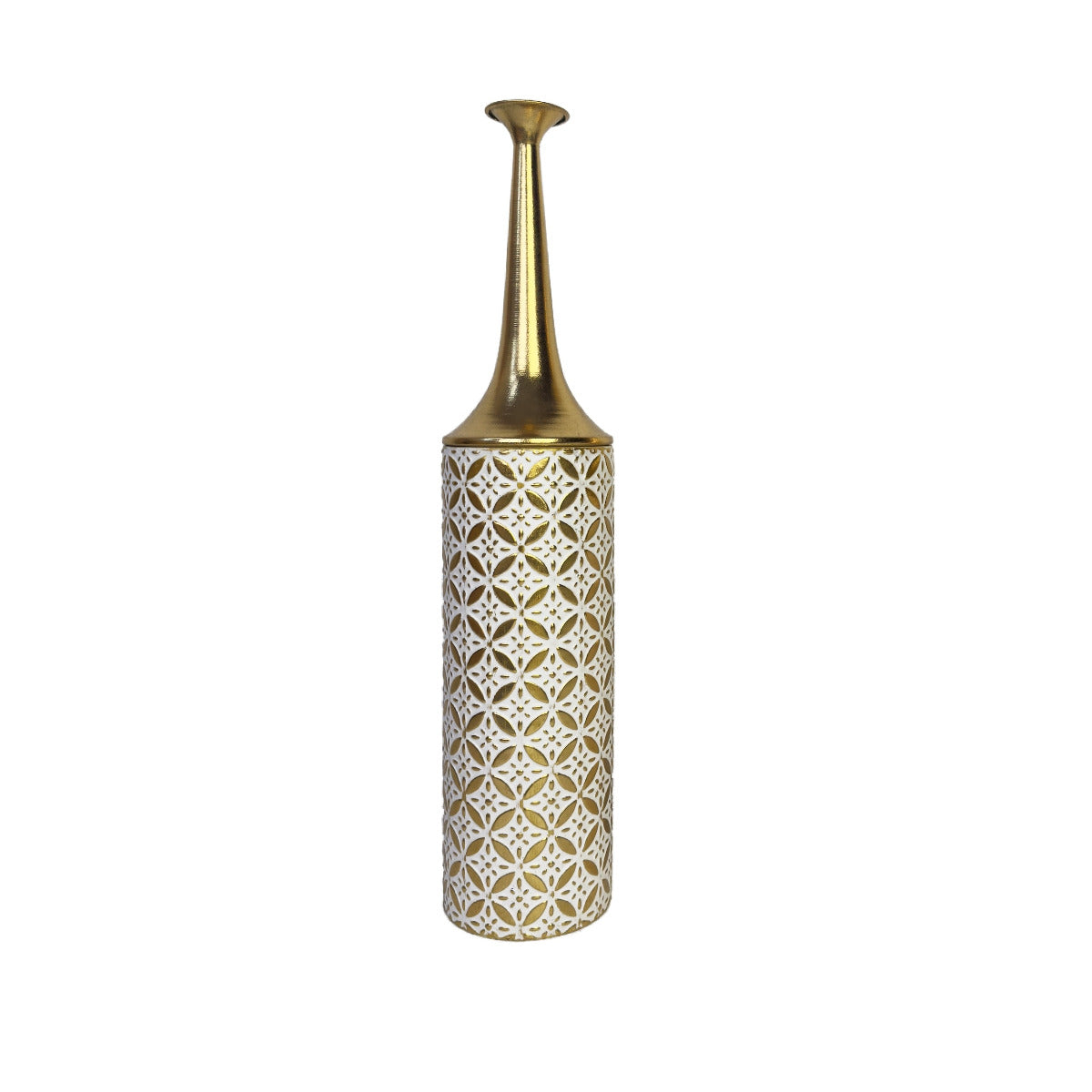 Metal Floor Vase Set of 2 – Tall & Large Handmade Standing Vases, 26/23 inches, gold
