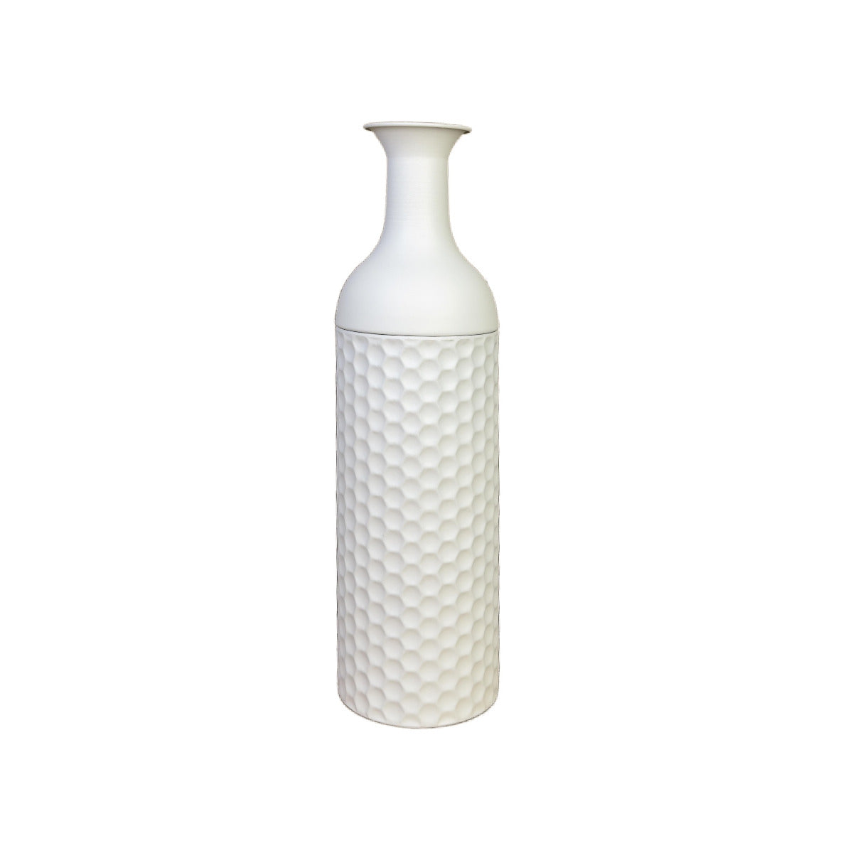 3-Piece Metal Floor Vase Set – Tall & Large Handmade Decorative Vases, white
