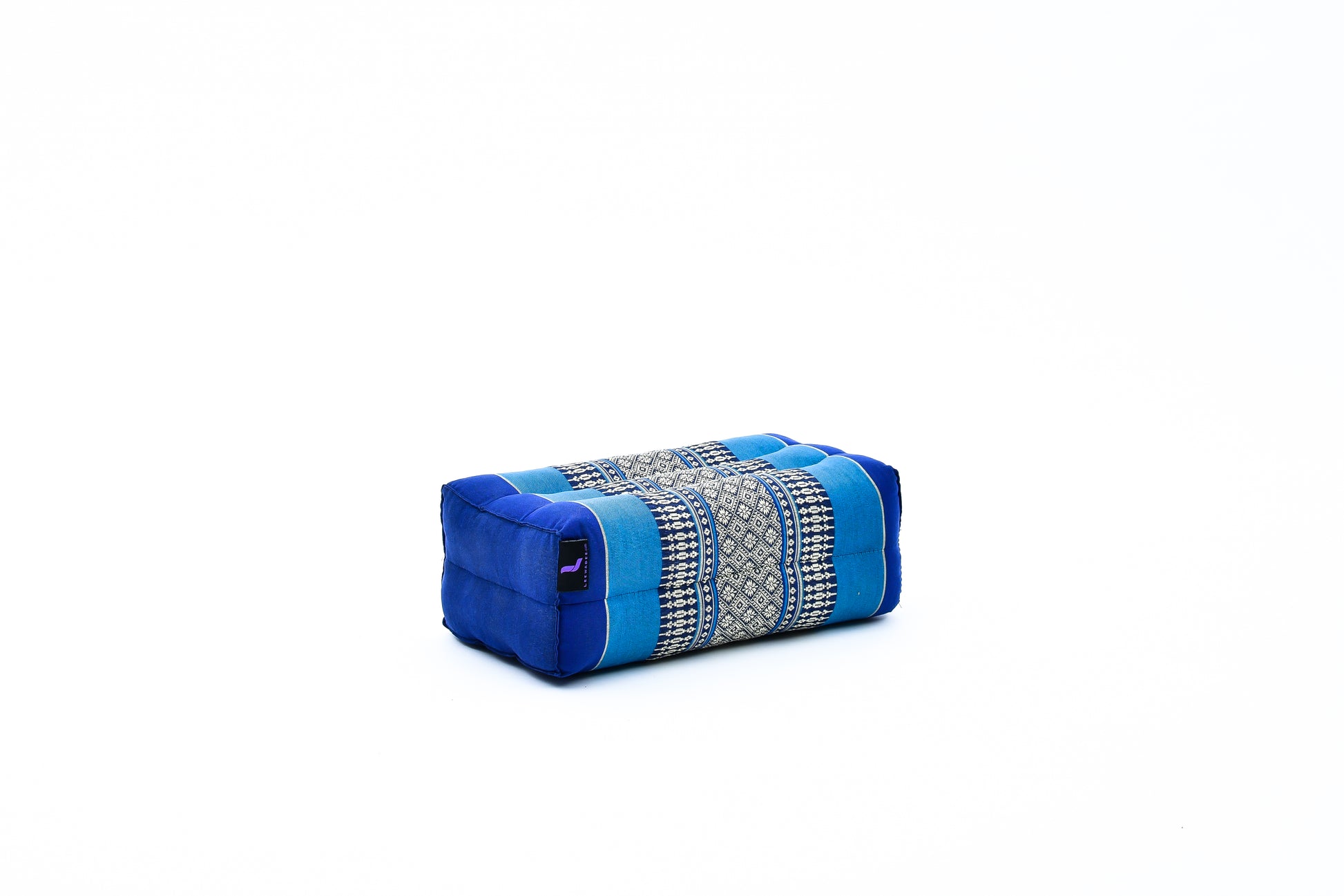 Kapok Yoga Block Cushions – 2-Piece Set of Firm Meditation & Yoga Cushions with Cotton Cover, Sf28 - Blue